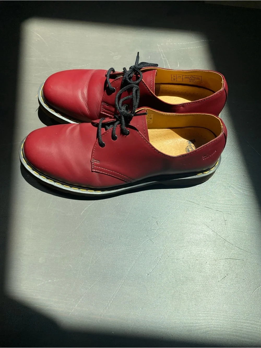 Dr. Martens 1461 Cherry Red Smooth Leather 3-Eye Oxford Shoes Men's Size 12